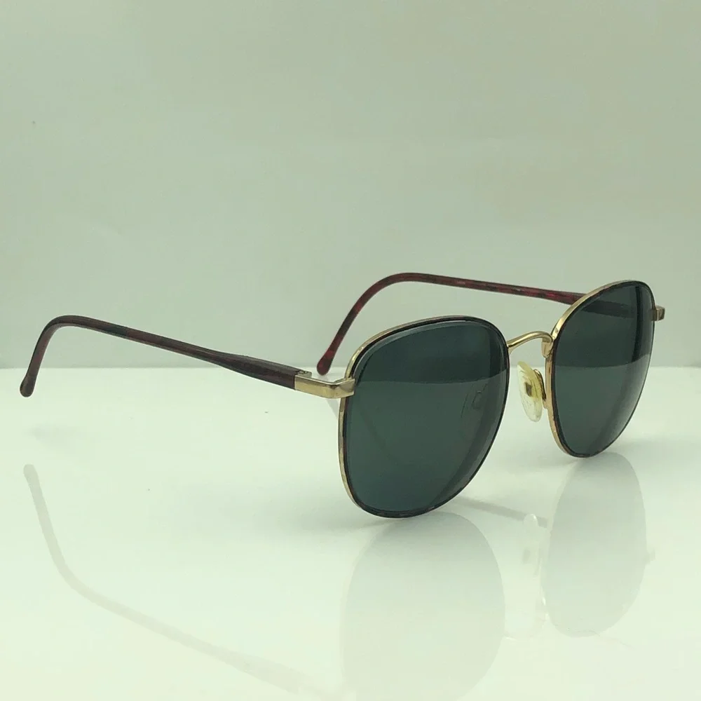 Red Gold Oval Sunglasses Frames
